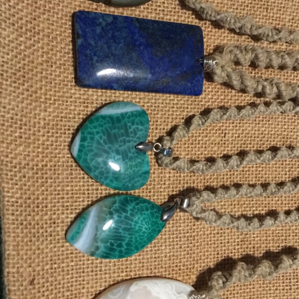 Home made hemp necklaces